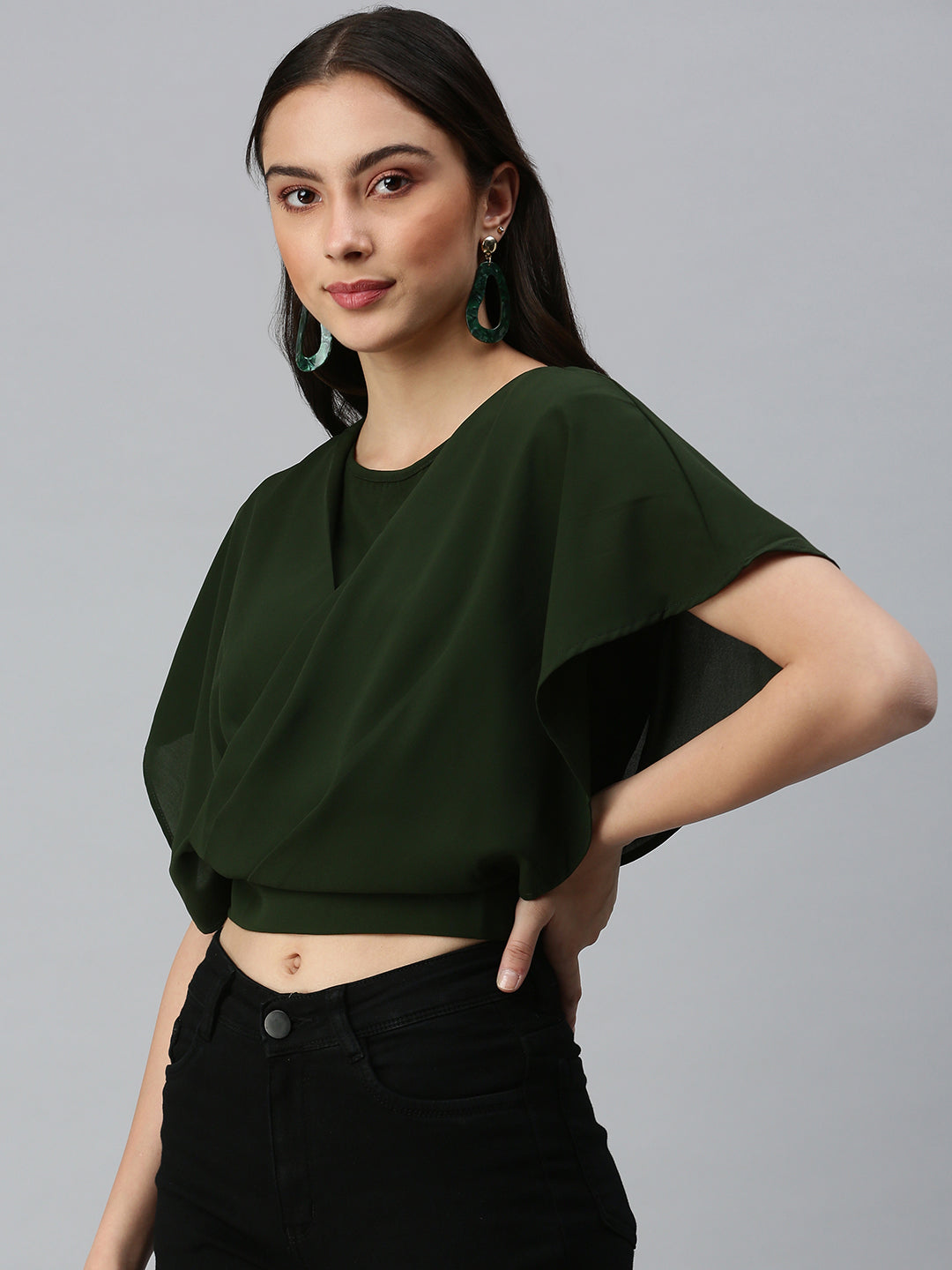 Women's Solid Olive Top