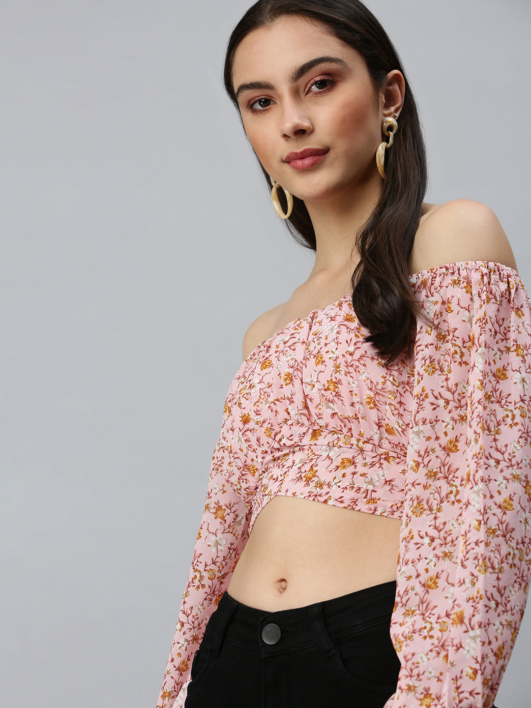 Women's Printed Pink Top