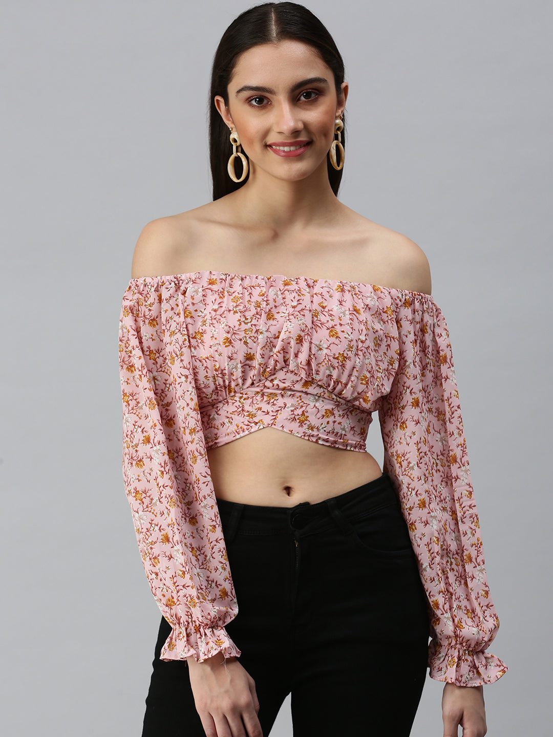 Women's Printed Pink Top