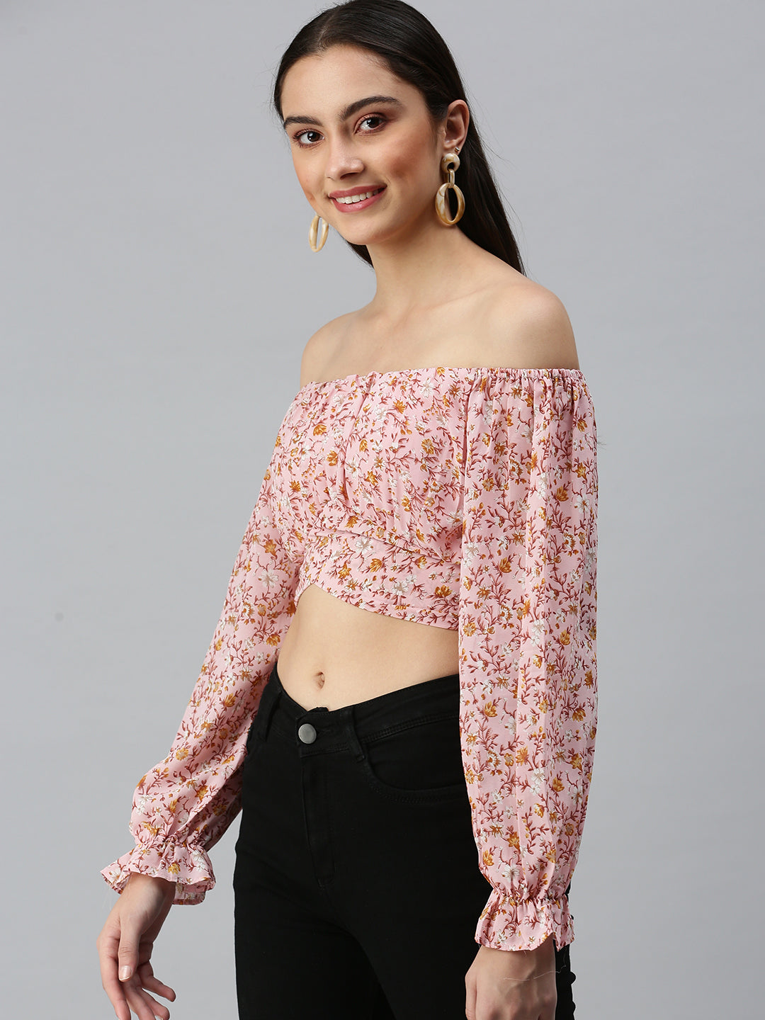 Women's Printed Pink Top