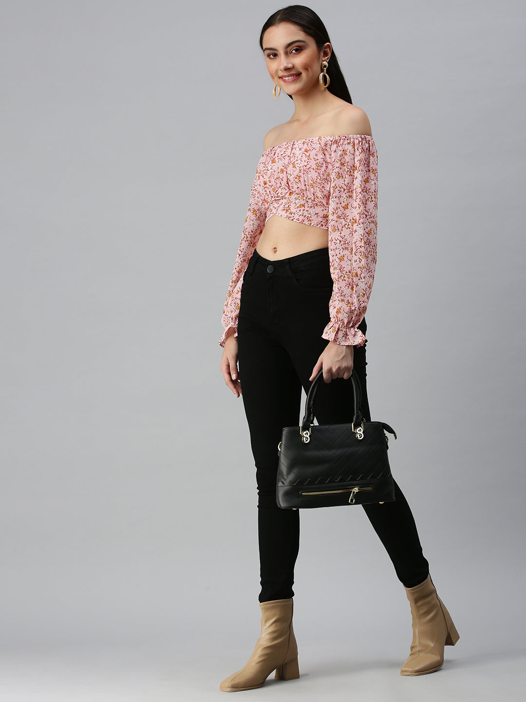 Women's Printed Pink Top