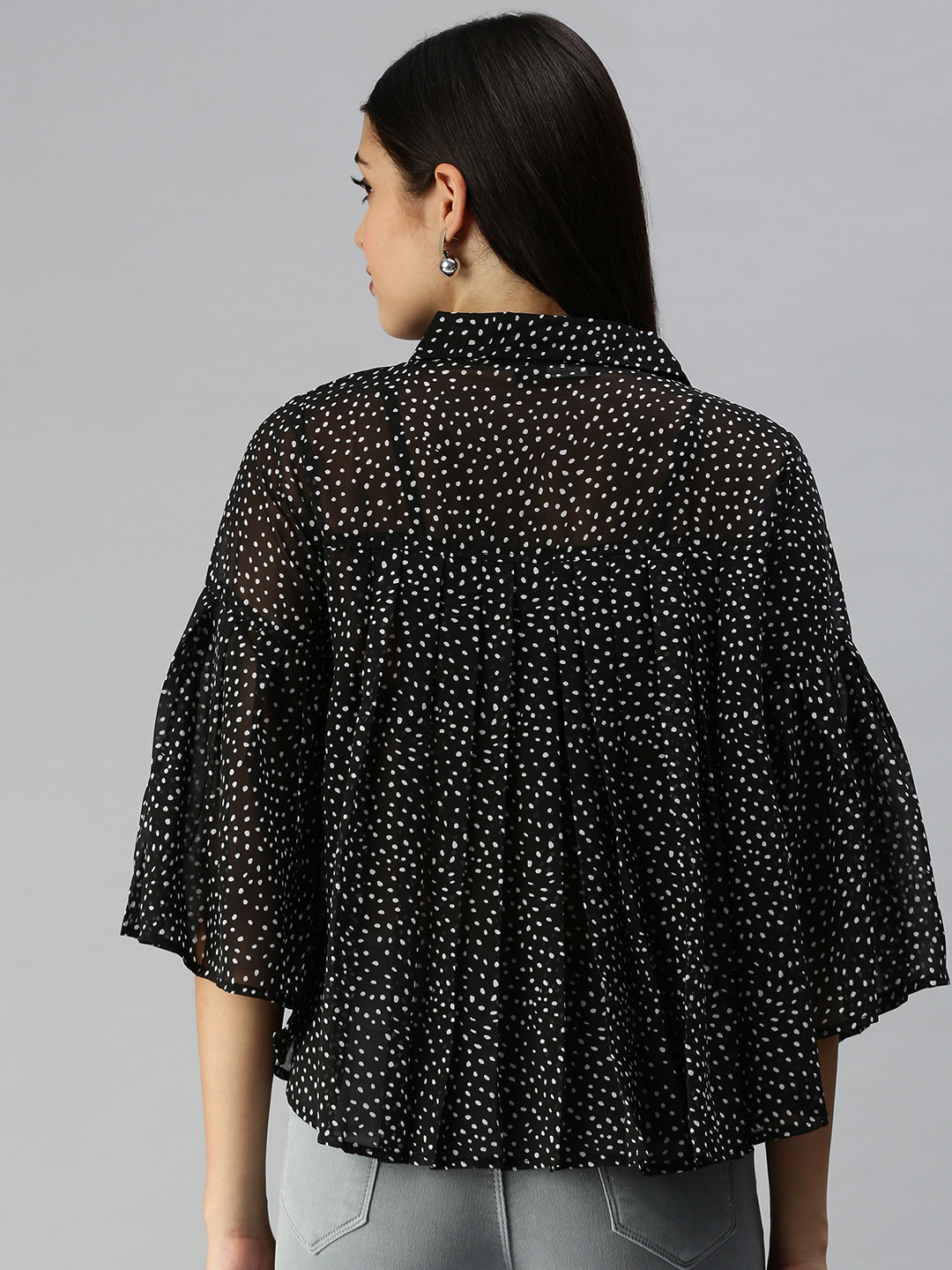 Women's Black Polka Dots Top