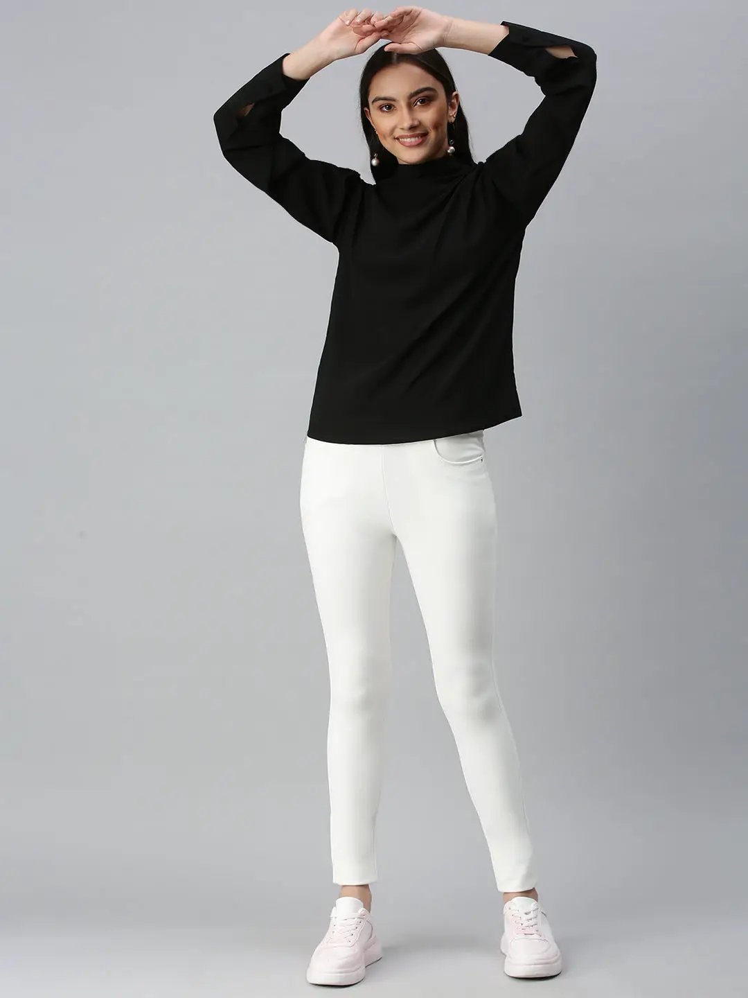 Women's Black Solid Top