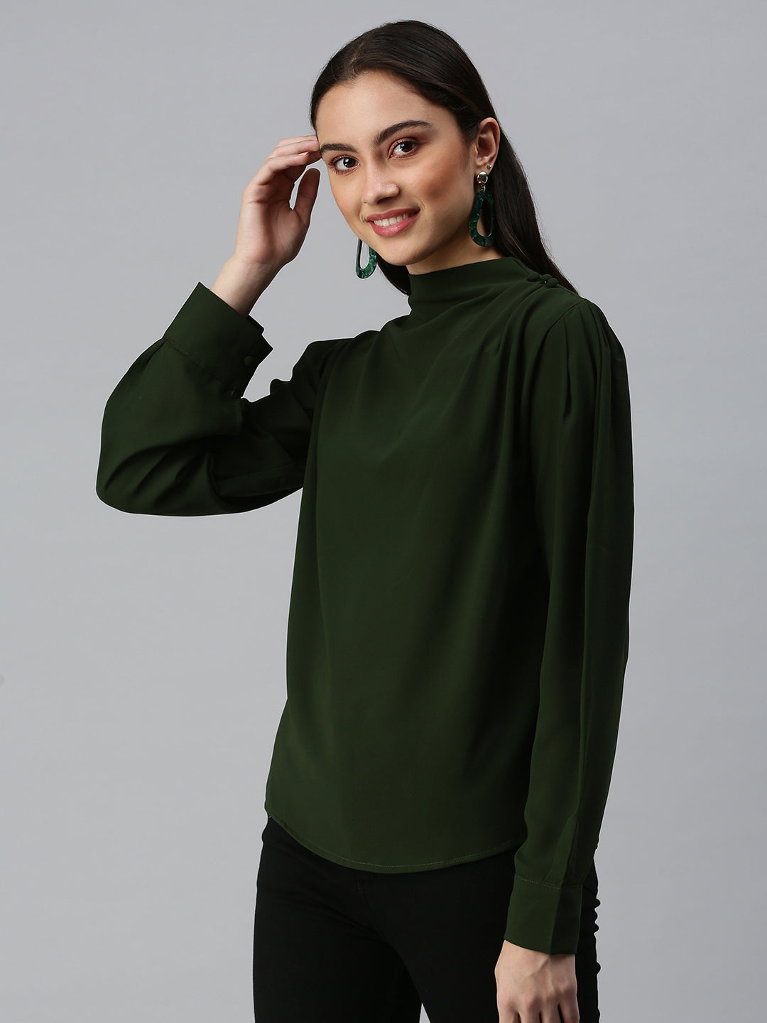 Women's Solid Olive Top