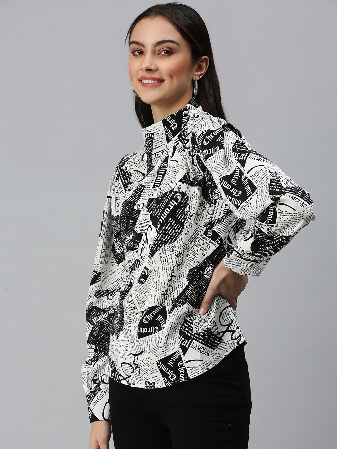 Women's Printed White Top