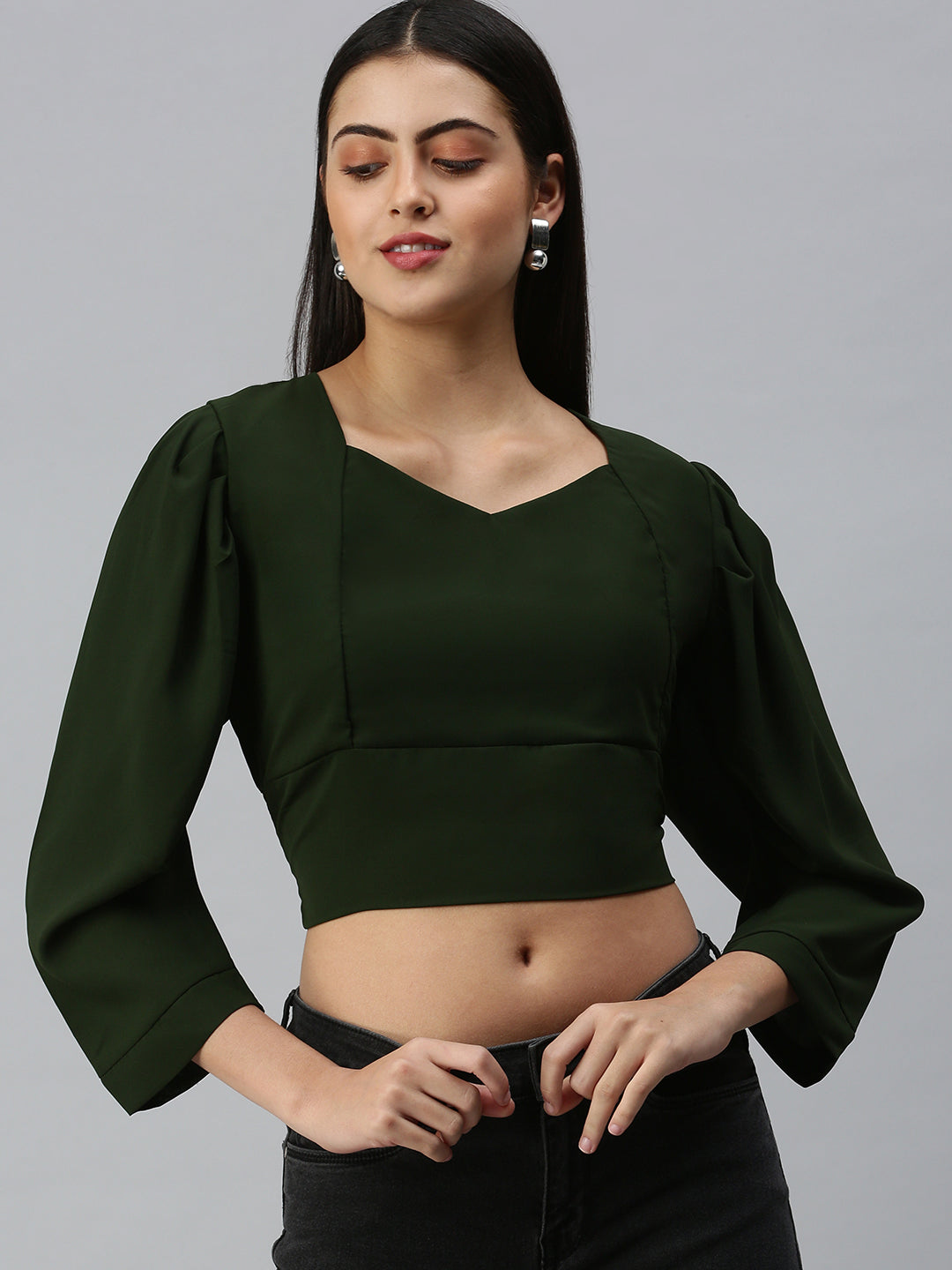 Women's Solid Olive Top