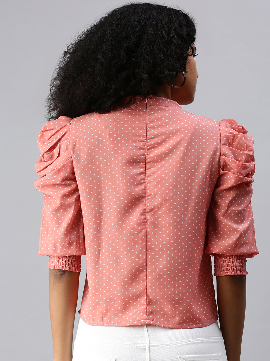 Women Peach Printed Boxy Top