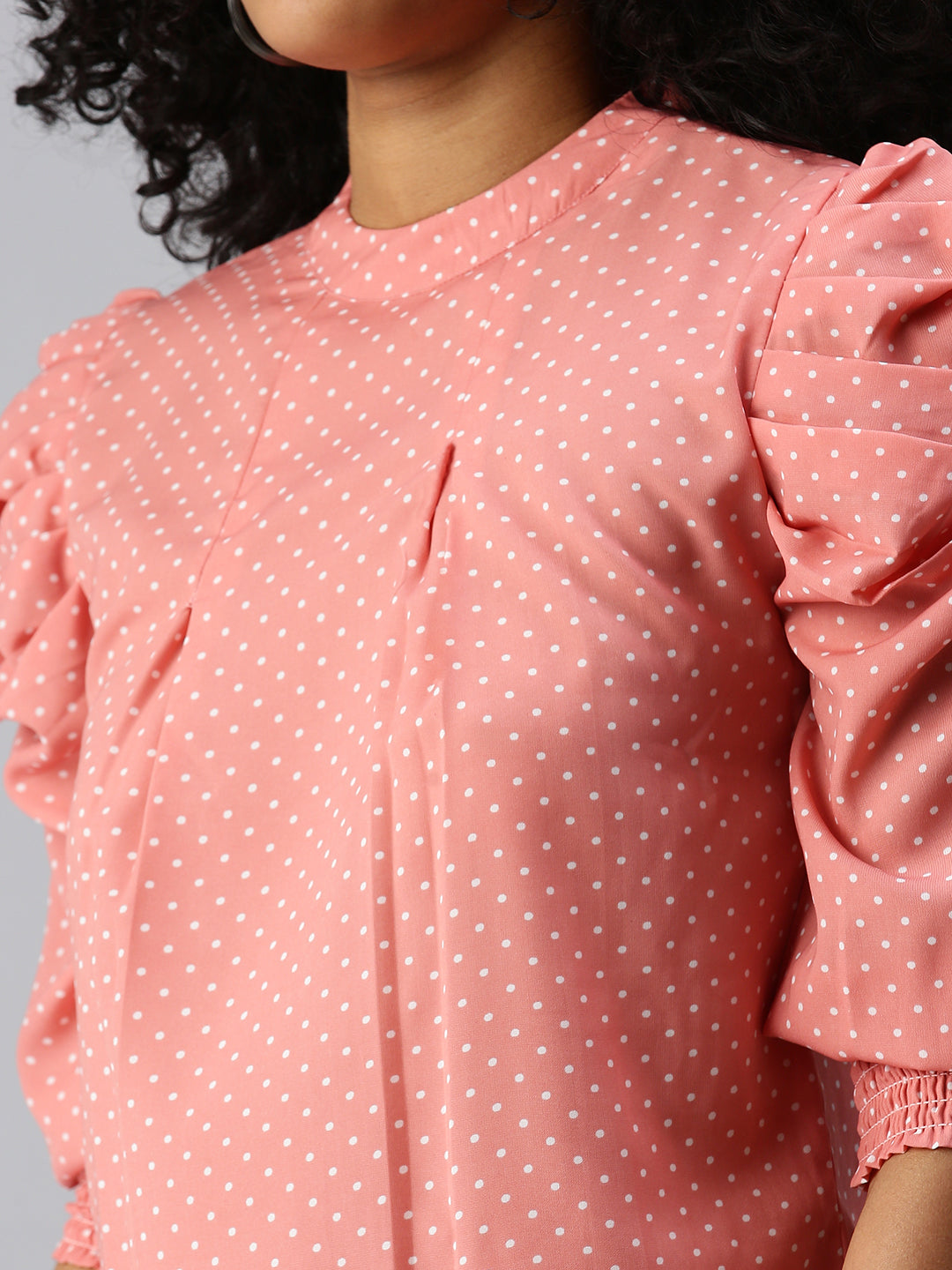 Women Peach Printed Boxy Top