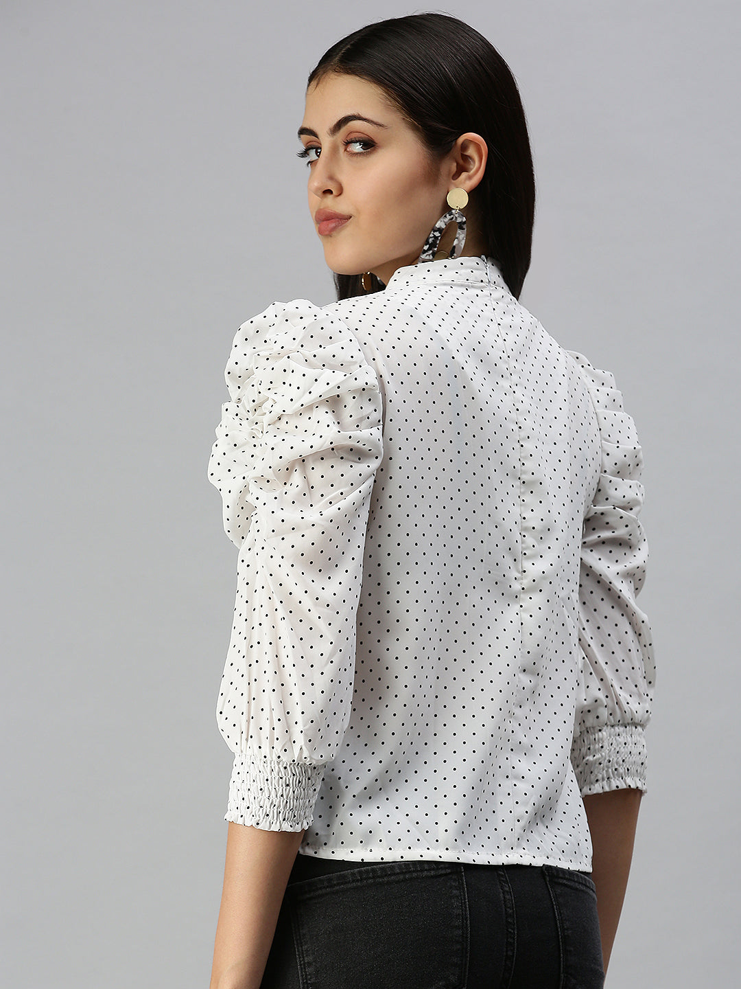 Women White Printed Boxy Top