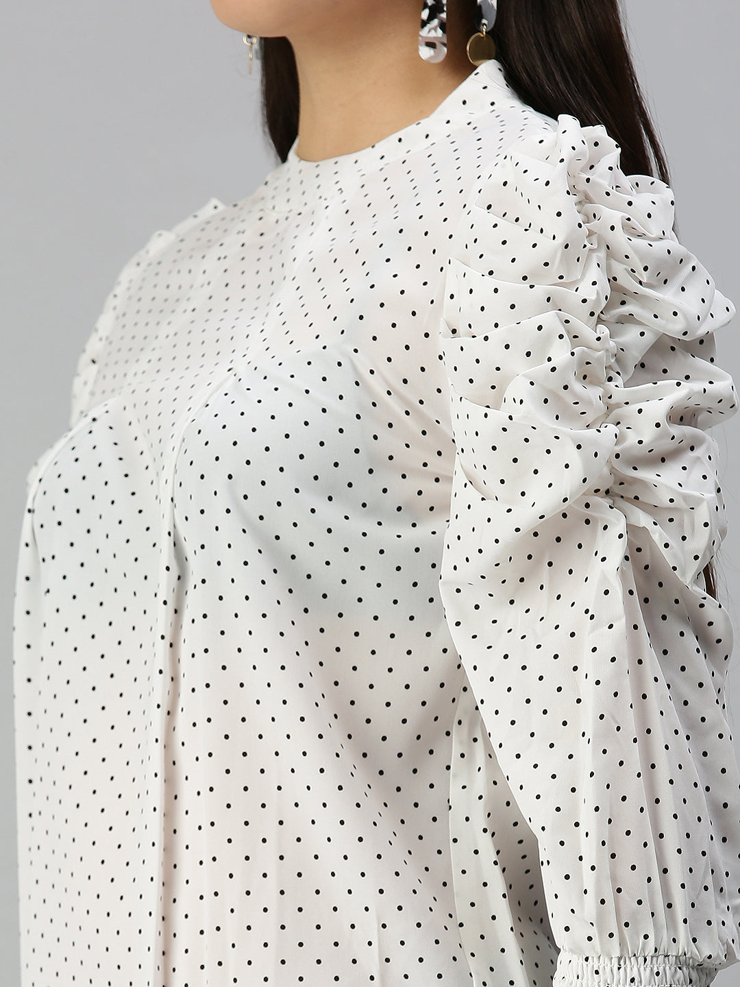 Women White Printed Boxy Top