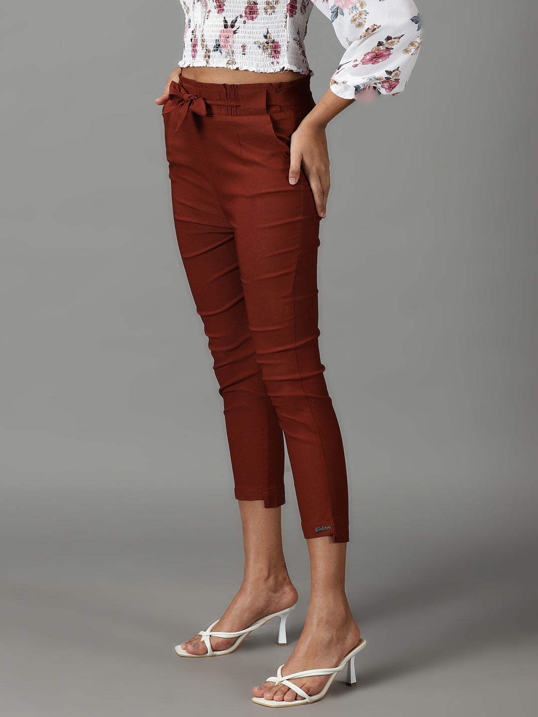 Women's Rust Solid Trouser