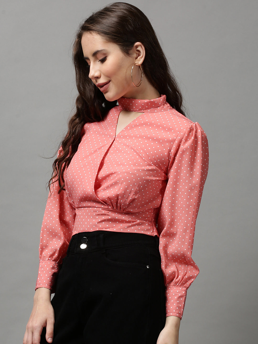 Women's Pink Printed Top