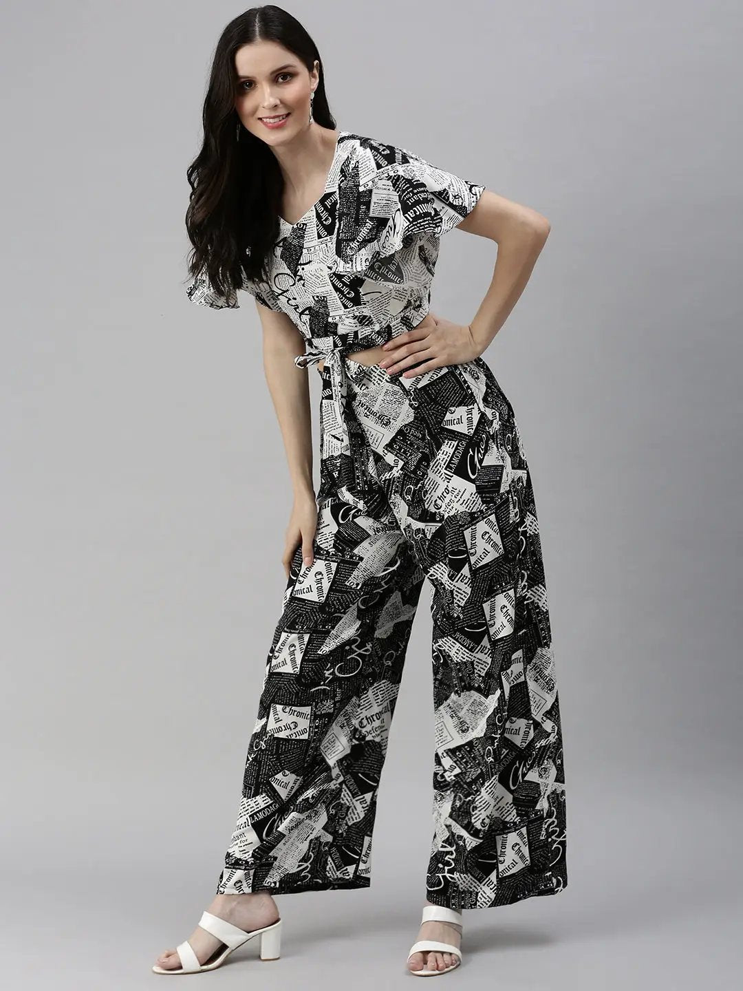 Women's White Printed Co-Ords Set - from SHOWOFFFF