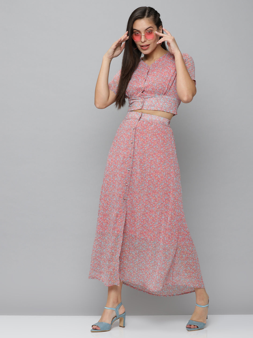 Women's Pink Printed  Co-Ords