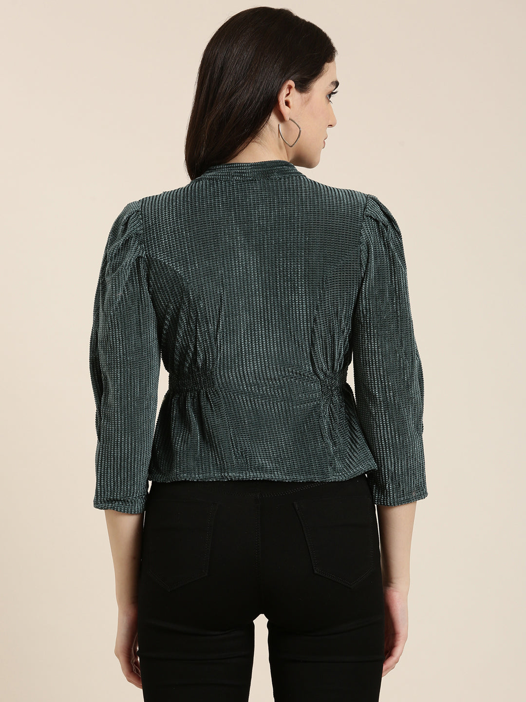 Women Teal Solid Top