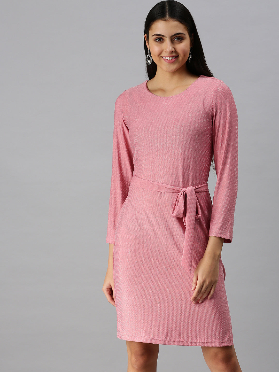 Women Pink Embellished Sheath Dress