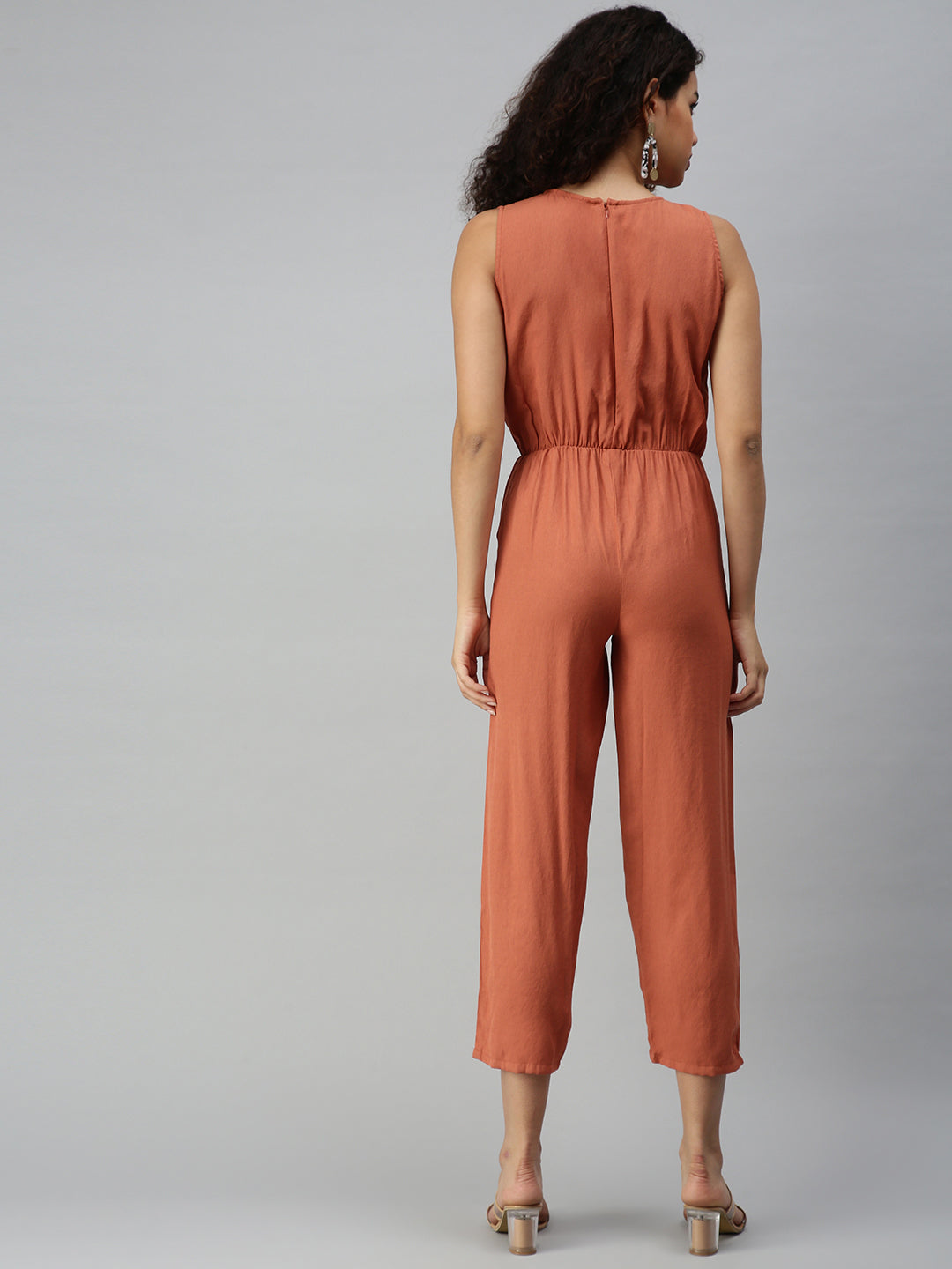 Women's Brown Basic Jumpsuit