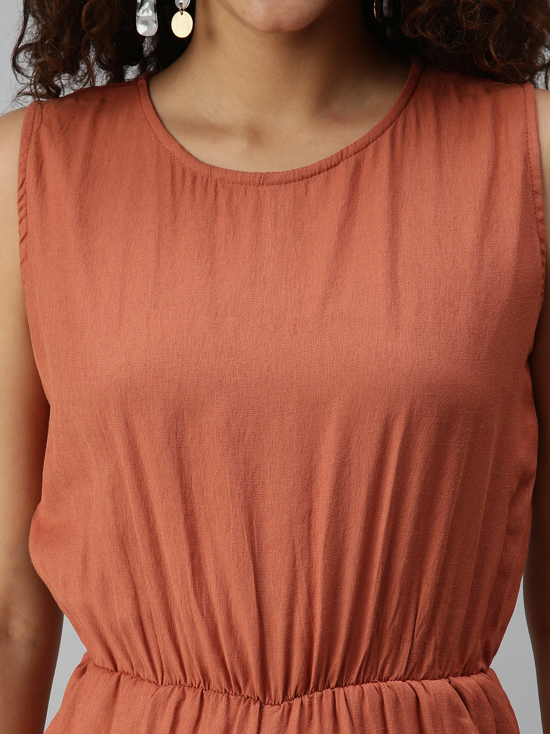 Women's Brown Basic Jumpsuit