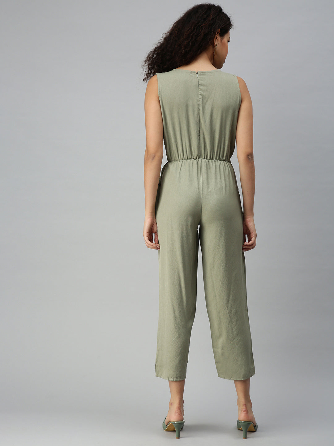 Women's Olive Basic Jumpsuit