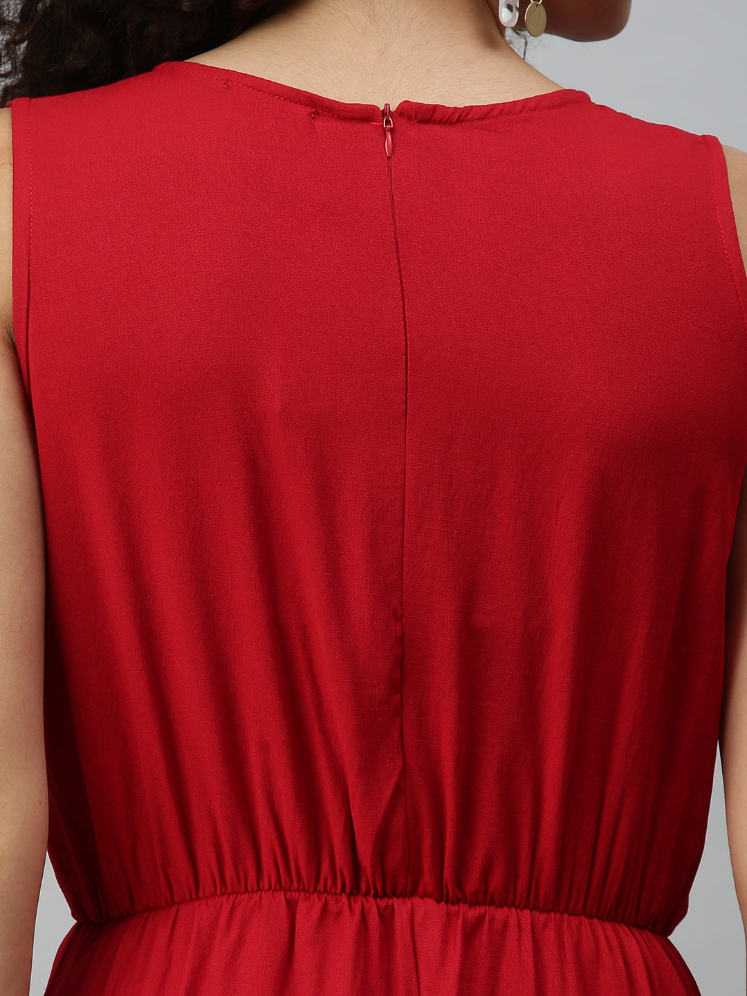 Women's Red Basic Jumpsuit