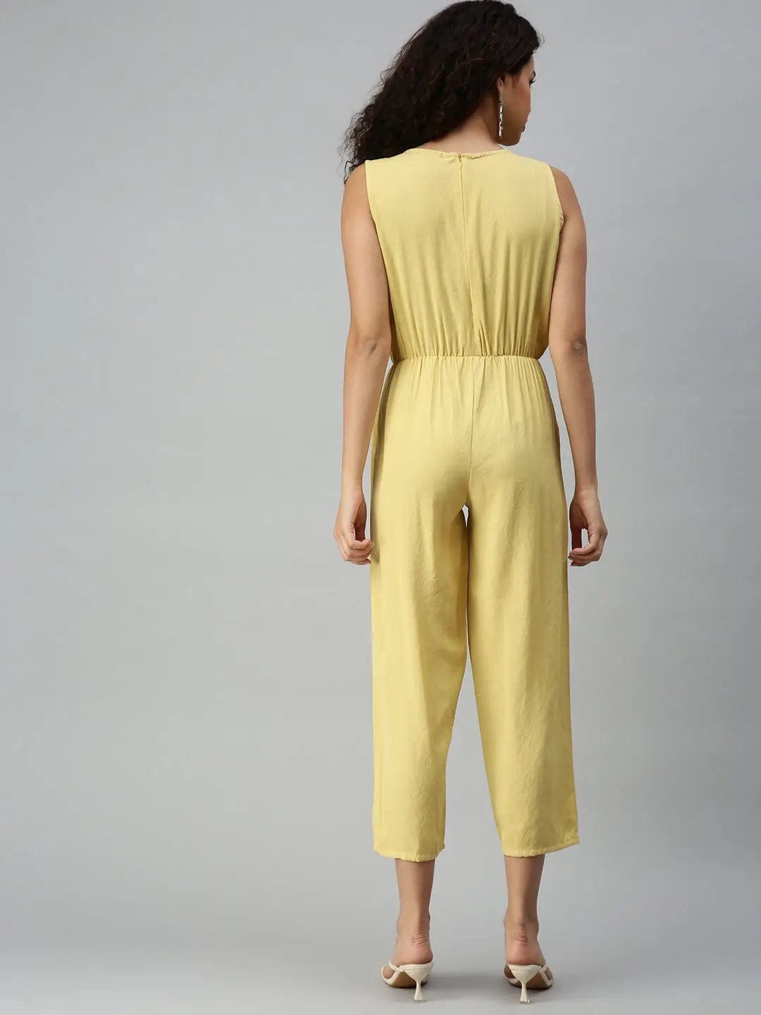 Women's Olive Solid Jumpsuit