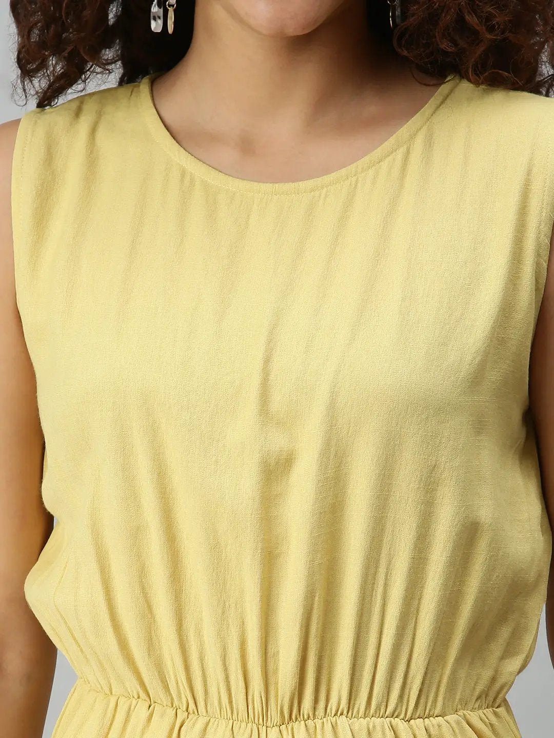 Women's Olive Solid Jumpsuit