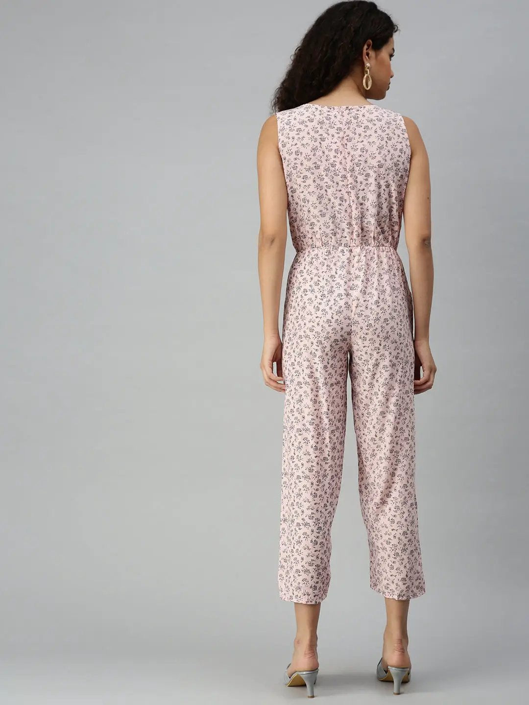 Women's Pink Geometrical Jumpsuit