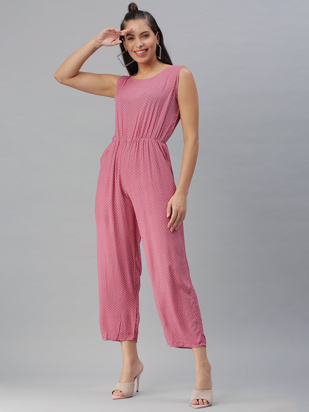 Women's Mauve Printed Jumpsuit