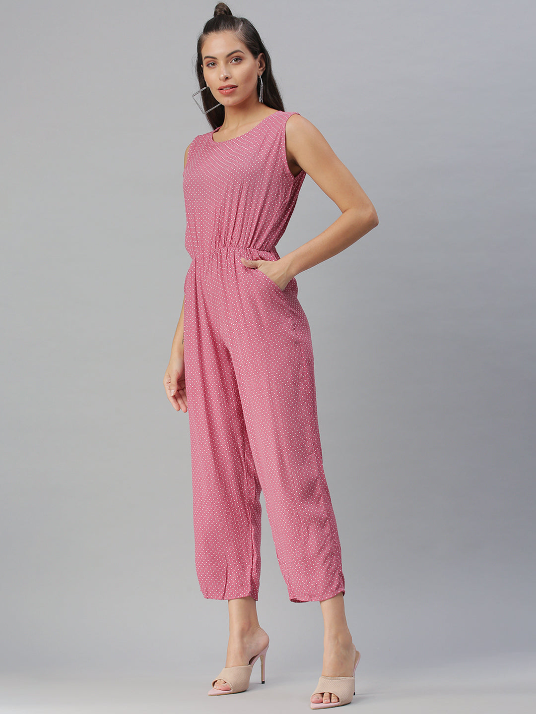 Women's Mauve Printed Jumpsuit