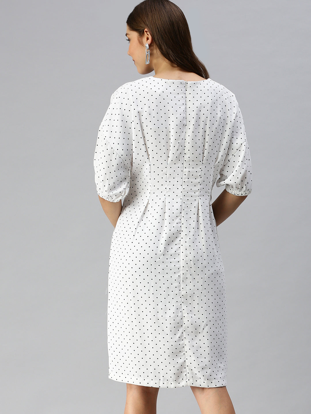 Women White Printed A-Line Dress