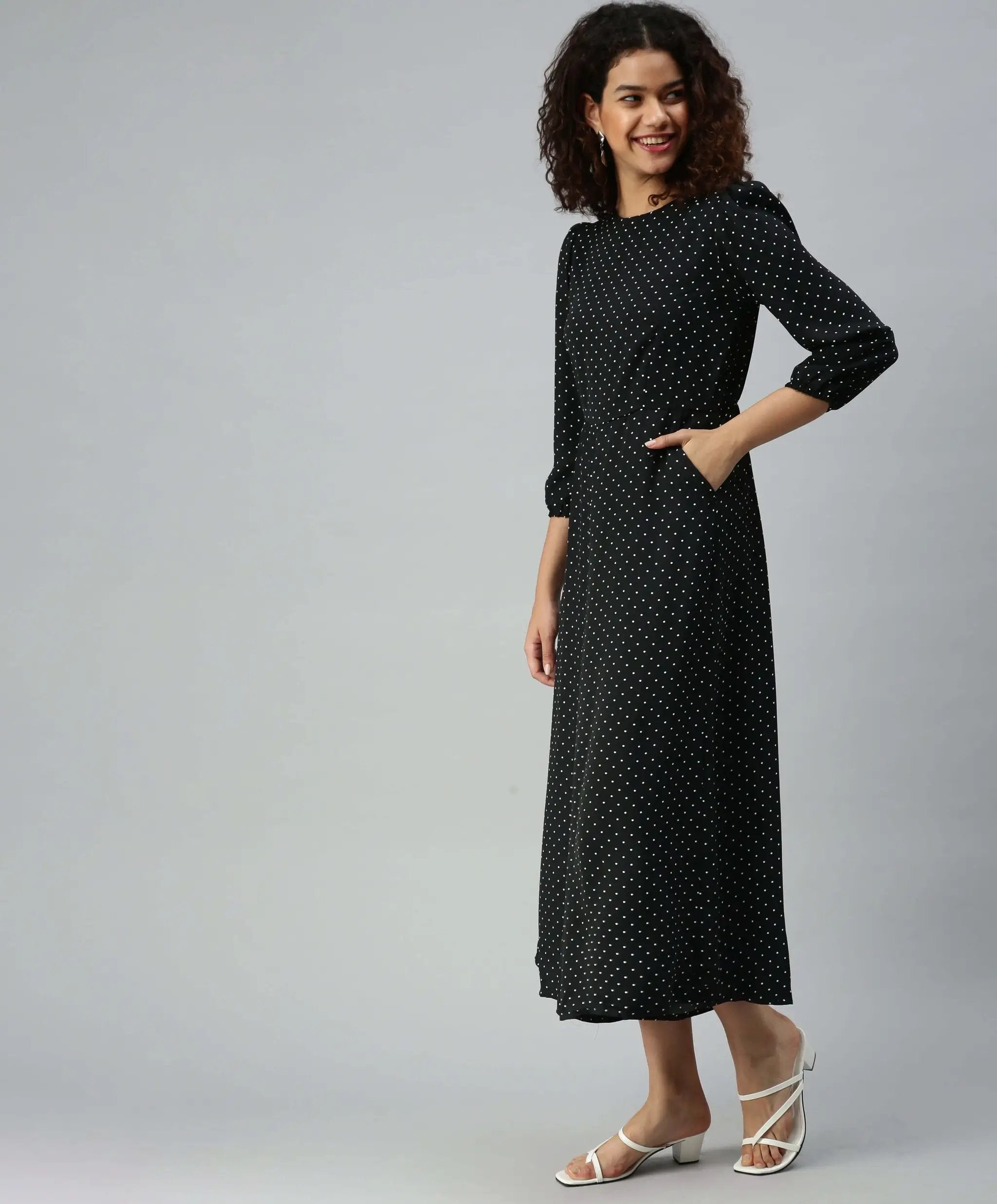 Women's Black Geometrical Jumpsuit