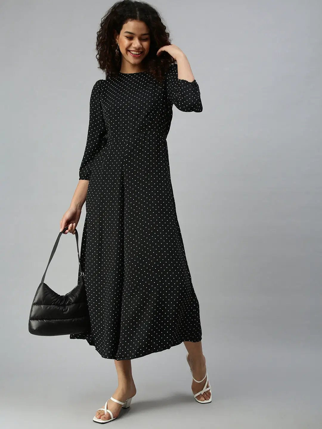 Women's Black Geometrical Jumpsuit