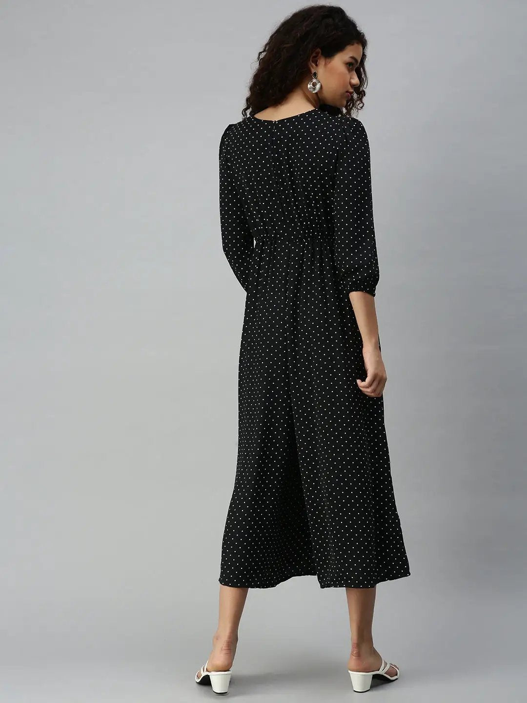 Women's Black Geometrical Jumpsuit