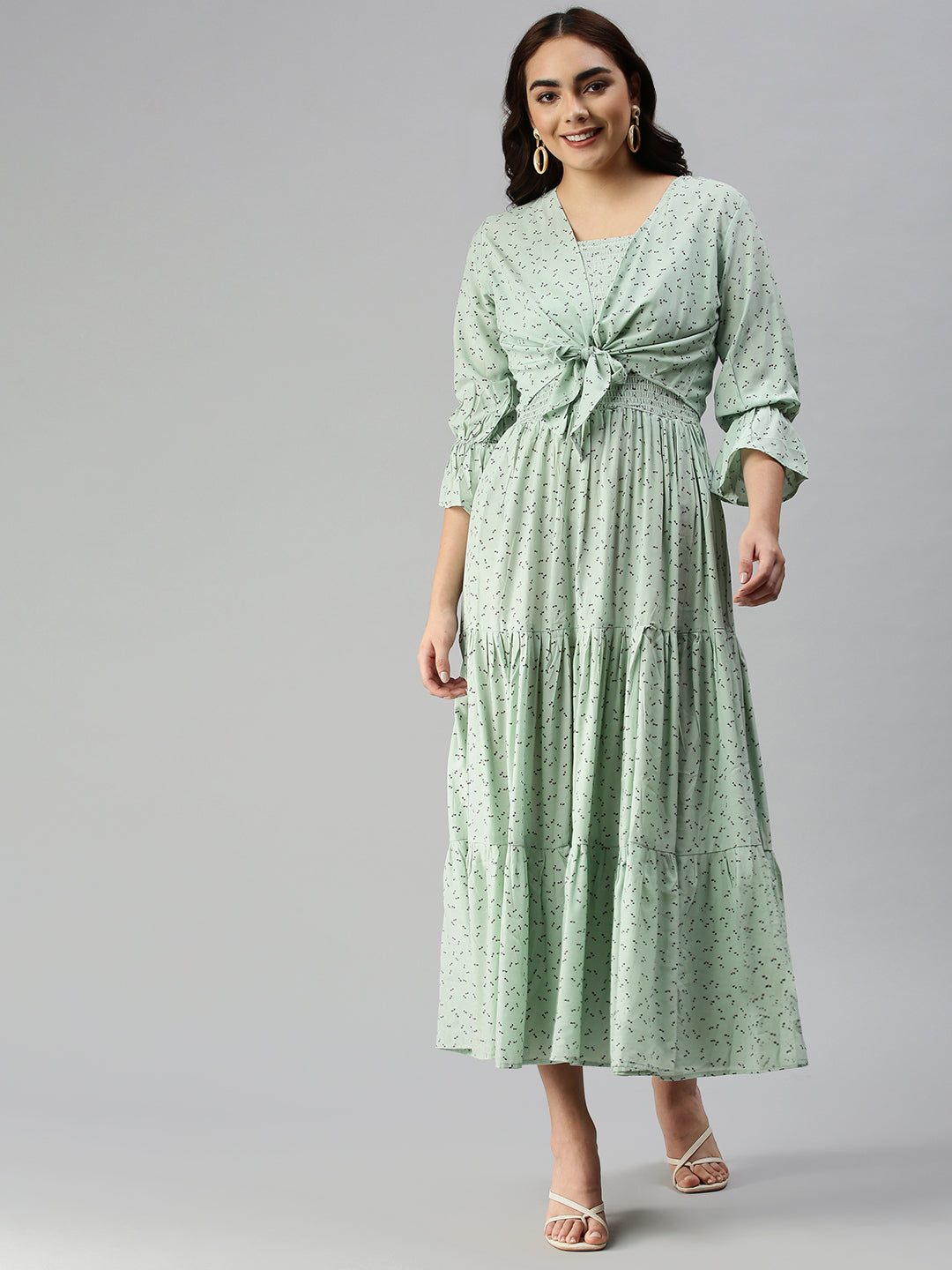 Women's Green Abstract Dress