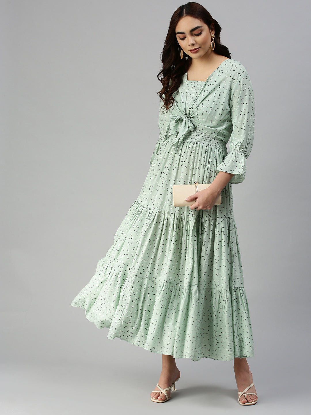 Women's Green Abstract Dress