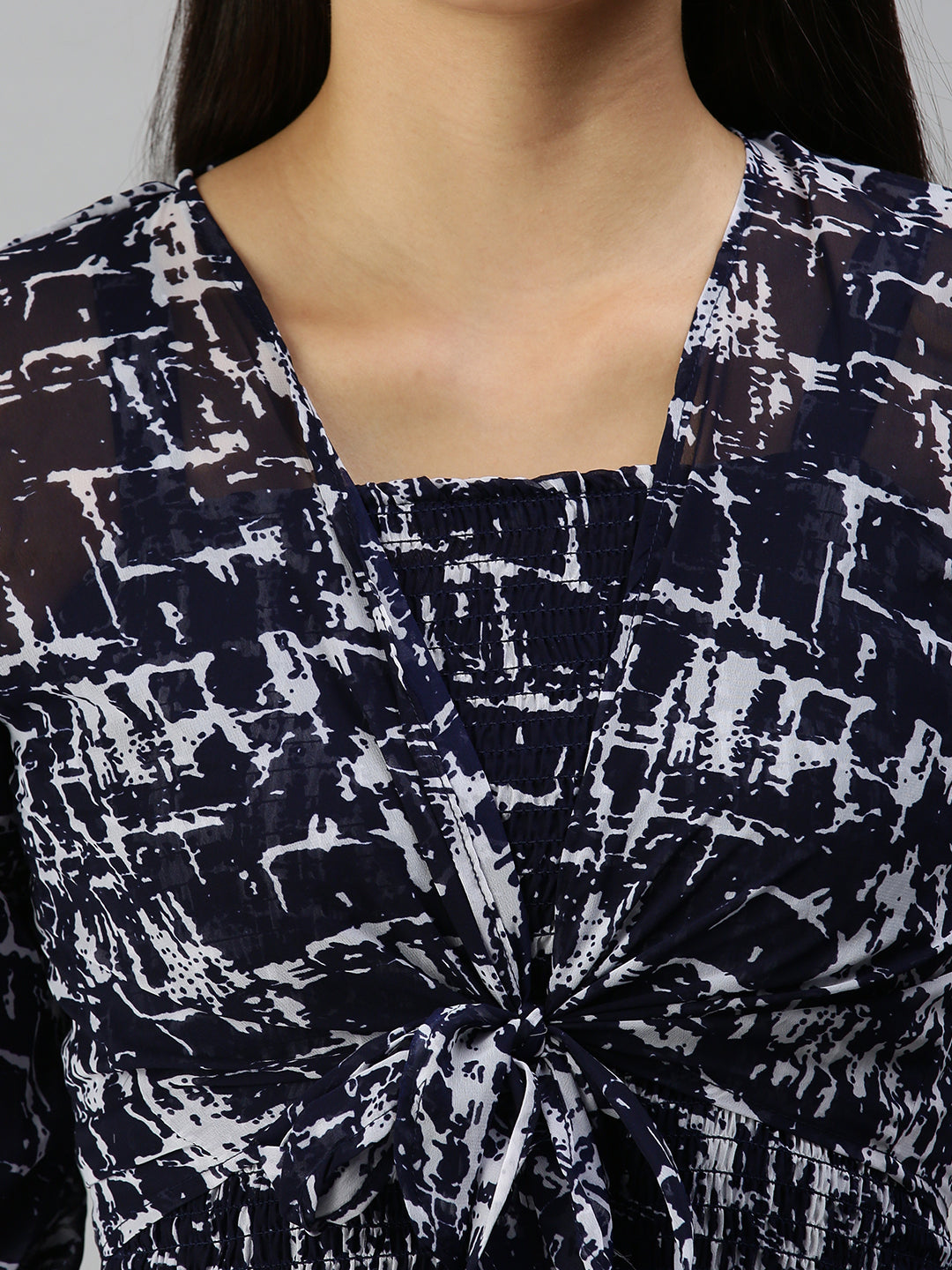 Women Navy Blue Printed Dress