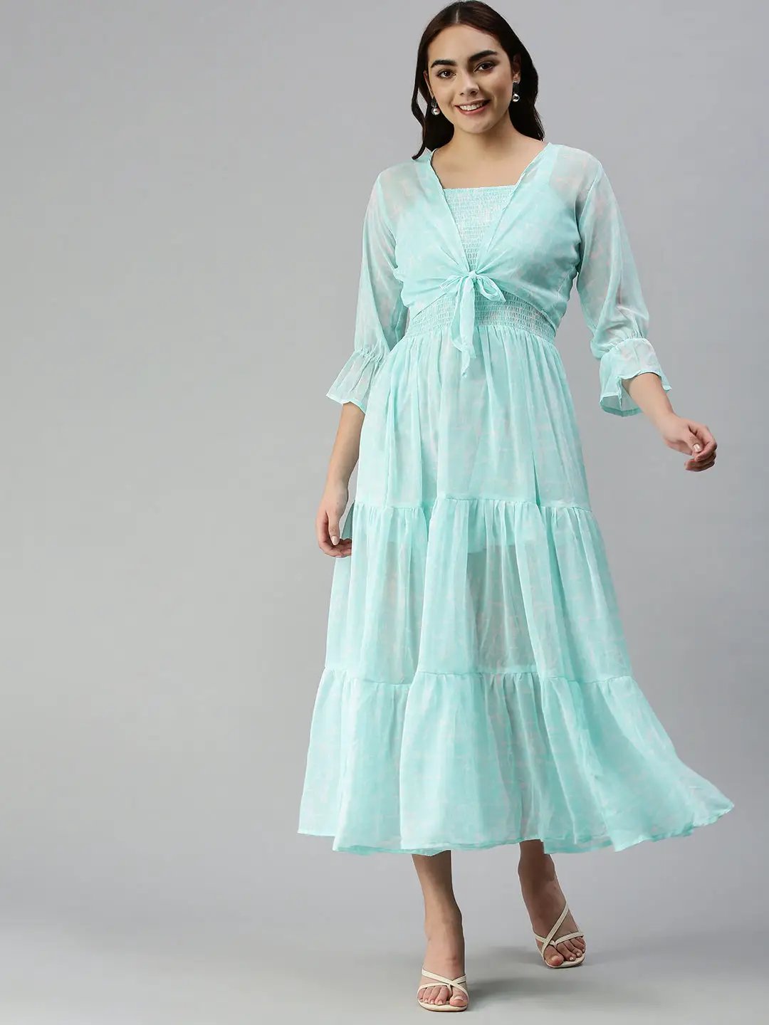 Women's Sea Green Abstract Dress