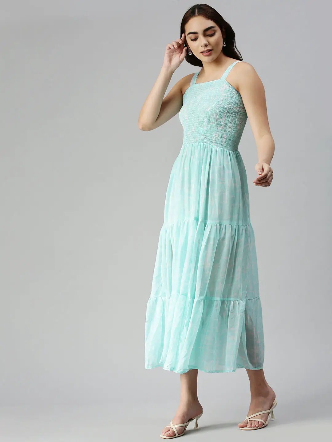 Women's Sea Green Abstract Dress