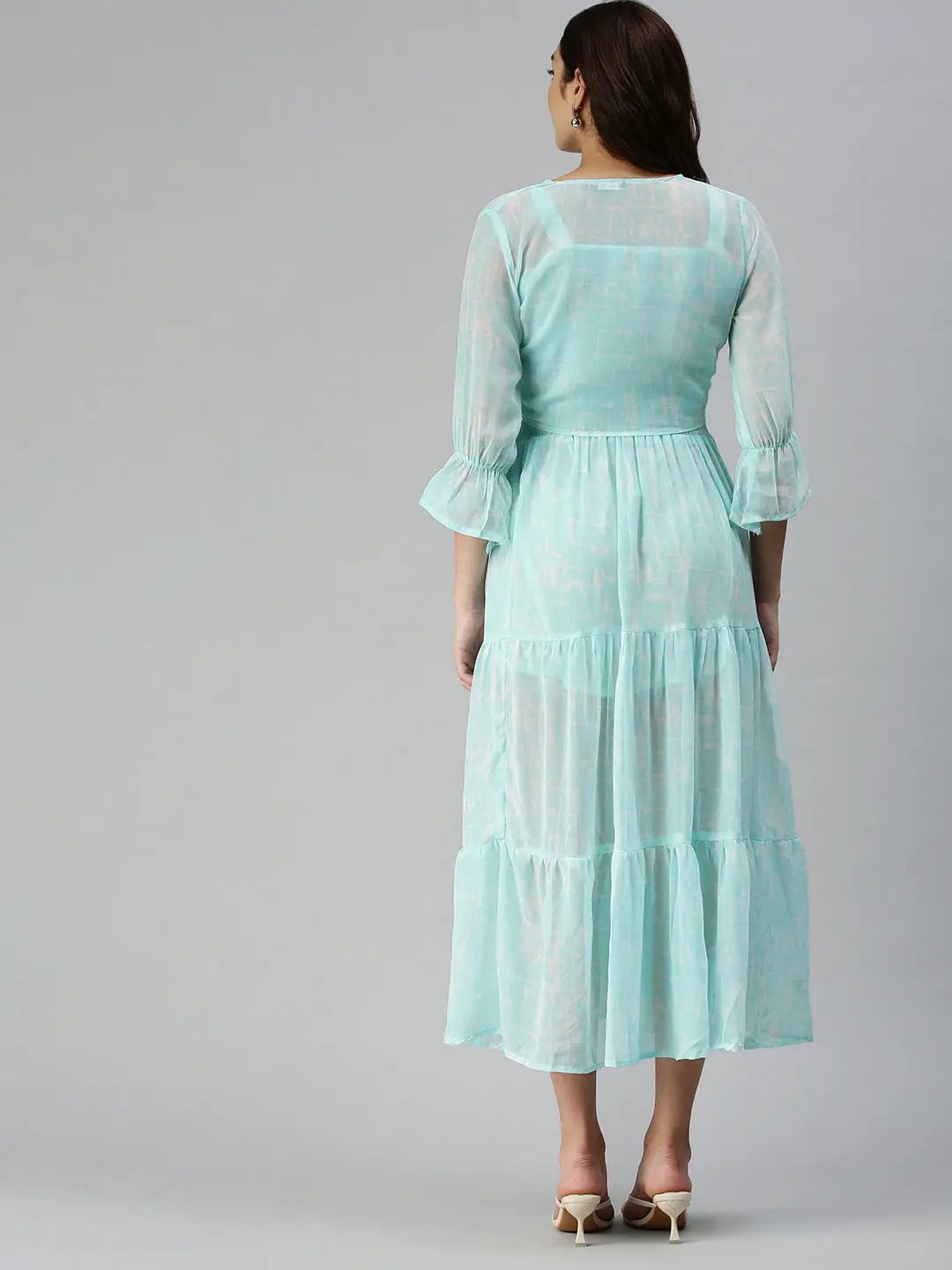 Women's Sea Green Abstract Dress