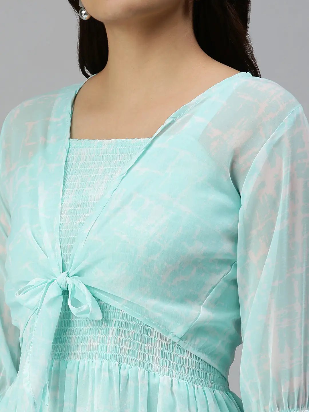 Women's Sea Green Abstract Dress