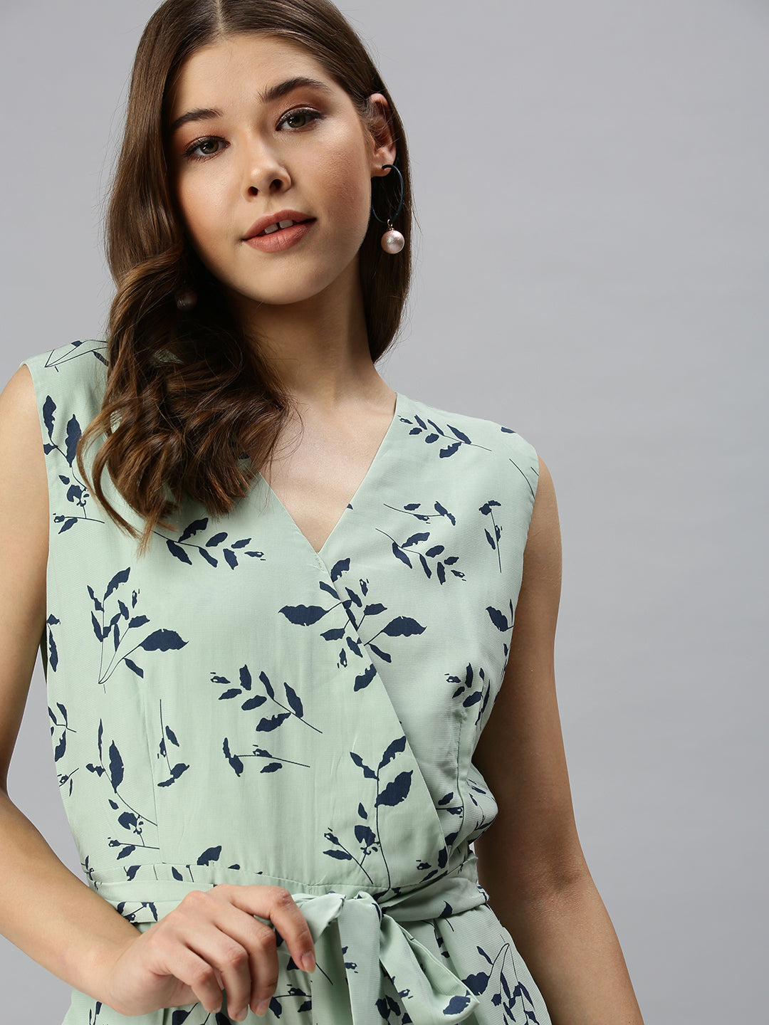 Women's Green Printed Jumpsuit