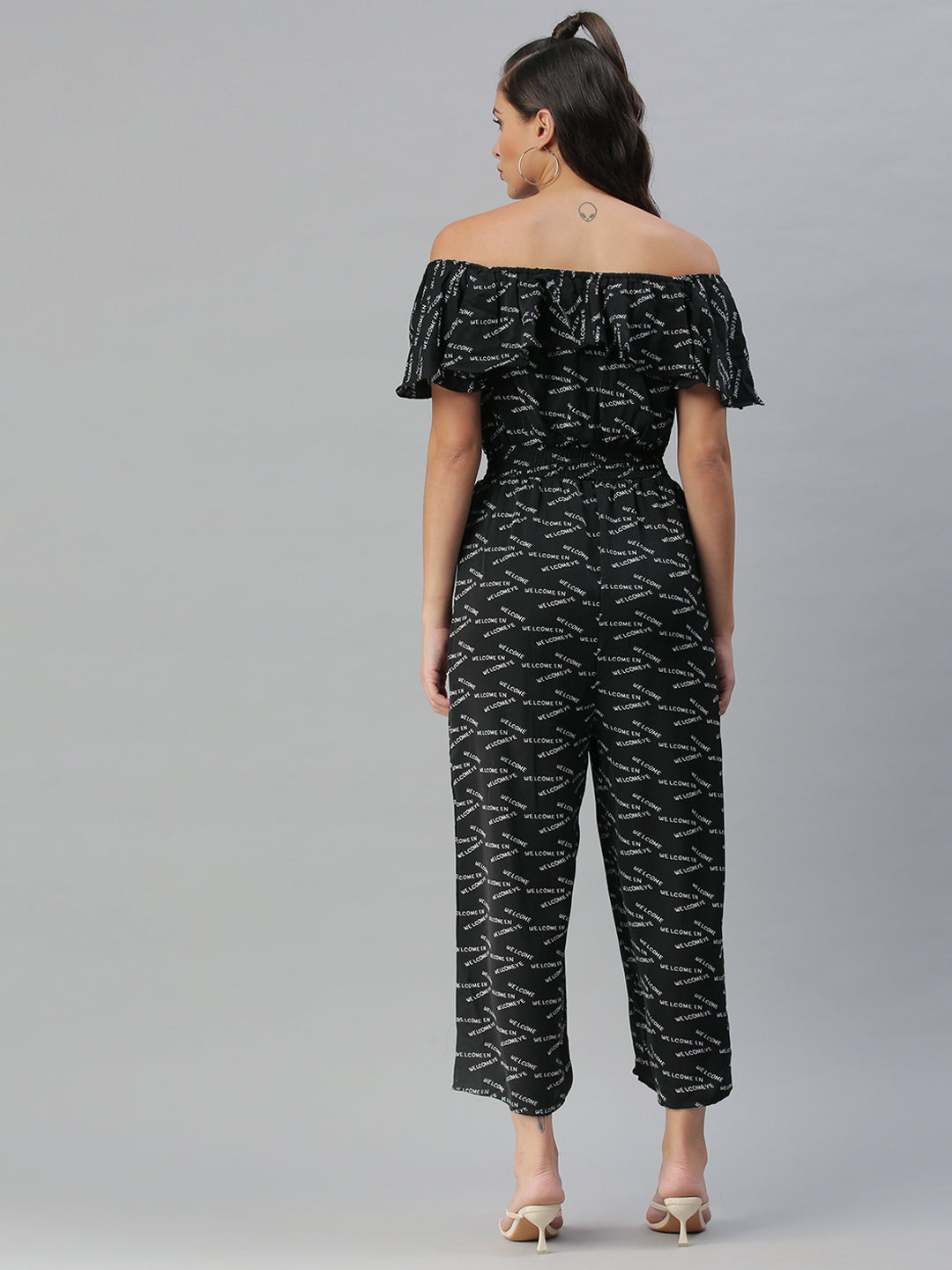 Women's Black Printed Jumpsuit