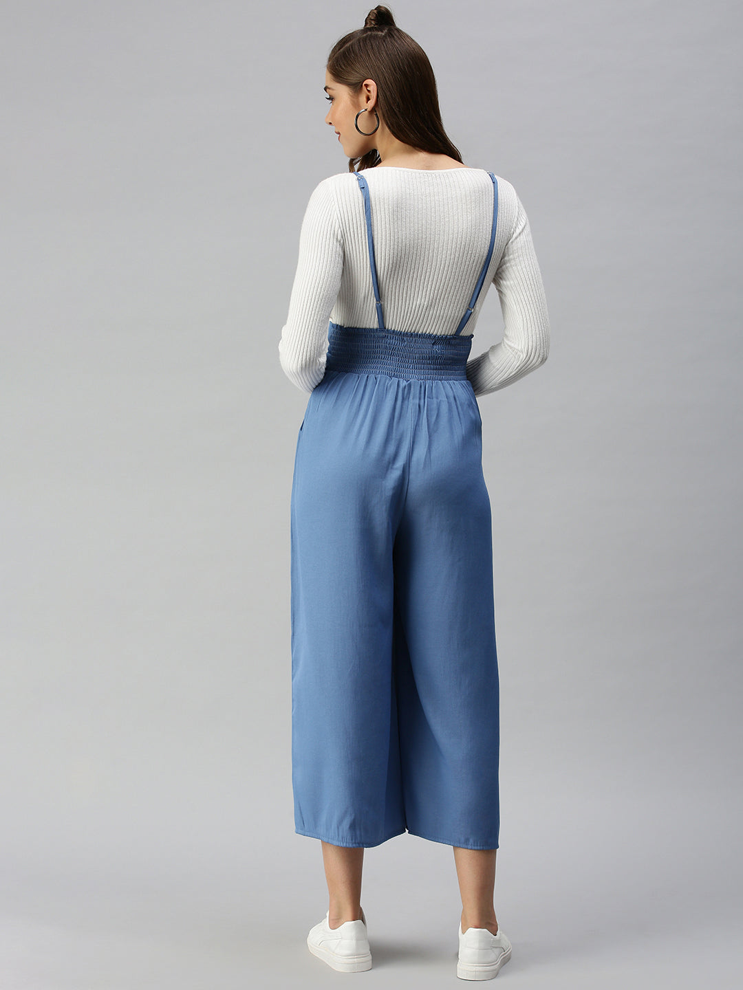 Women's Blue Solid Jumpsuits