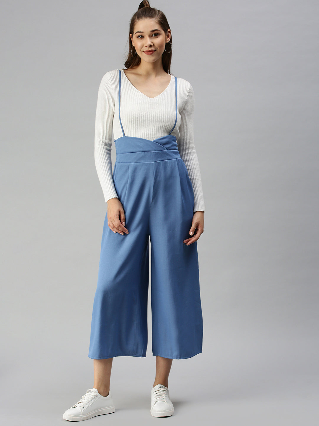 Women's Blue Solid Jumpsuits