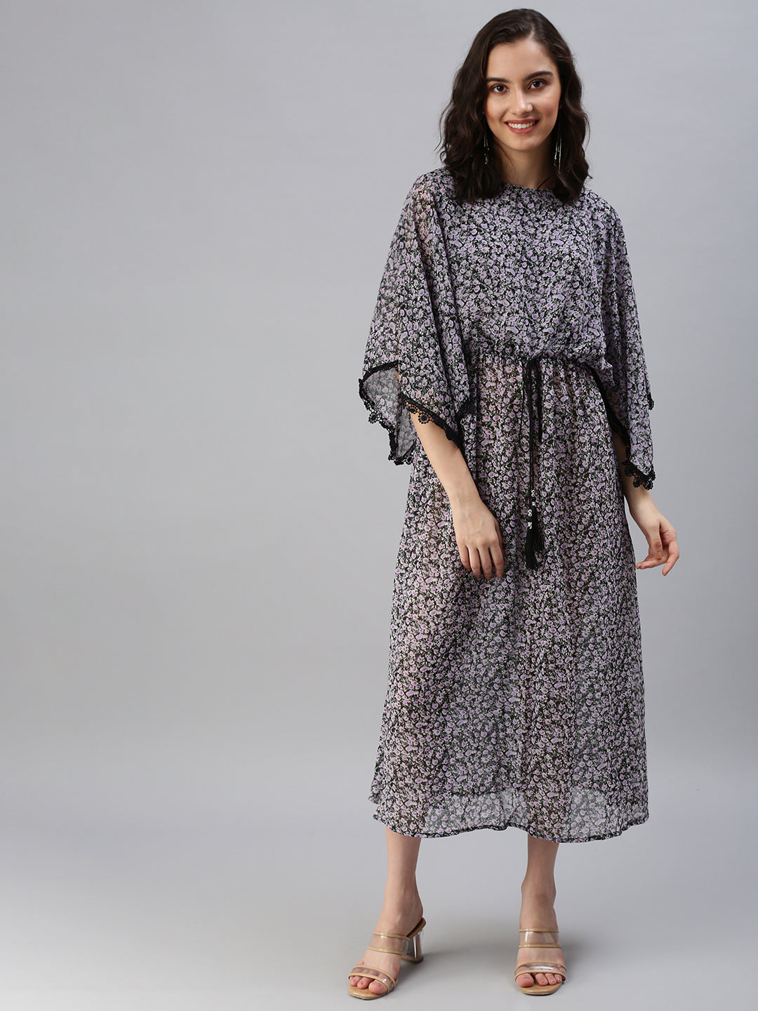 Women Black Printed Kaftan Dress