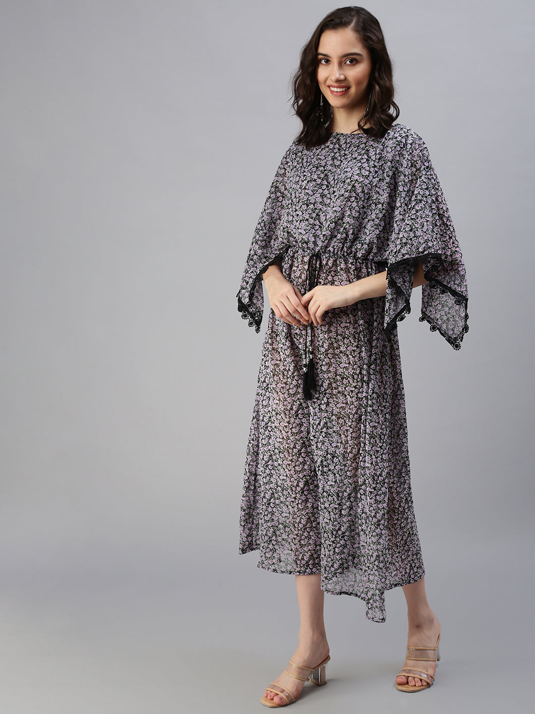 Women Black Printed Kaftan Dress