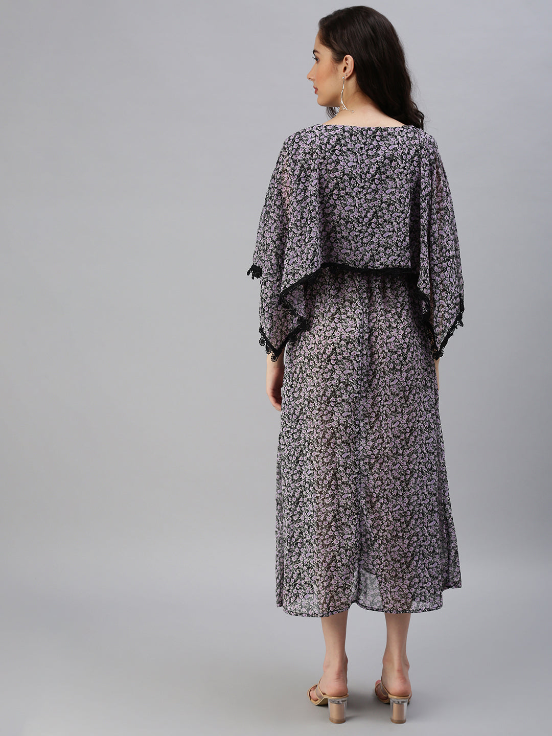 Women Black Printed Kaftan Dress