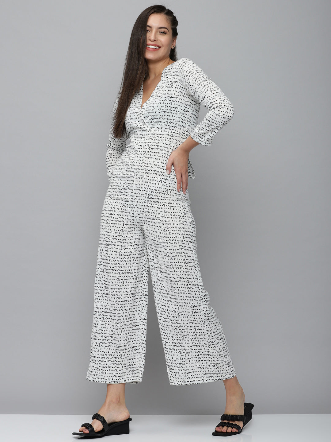 Women's White Printed  Jumpsuit