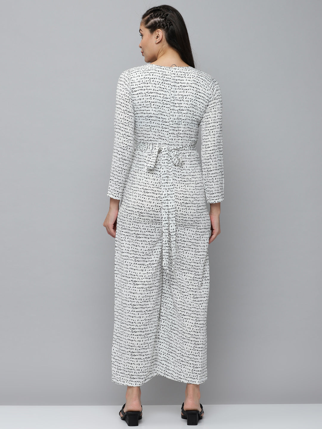 Women's White Printed  Jumpsuit