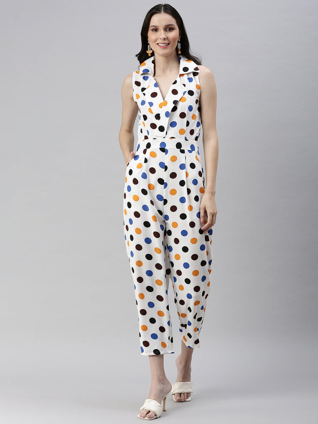 Women's Off white Printed Jumpsuit